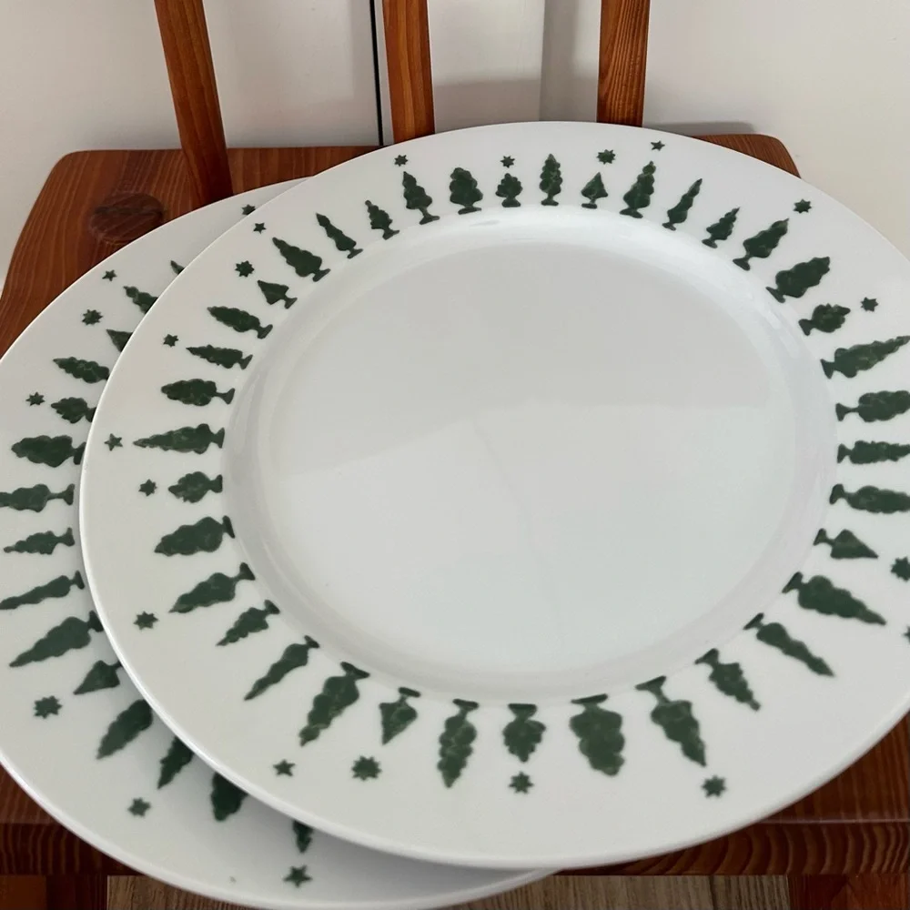 Set of 2 Crate&Barrel Tree Dinner Plates Made in Japan Crate and Barrel Vintage